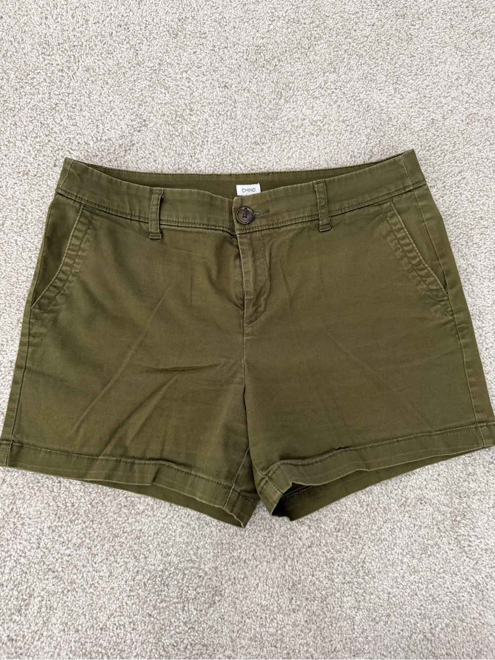 Liz Claiborne Olive Green Chino Bermuda Shorts - Classic Fit